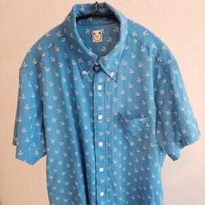 Wolf vs Goat short sleeve button down shirt, size large BD (before dinner)